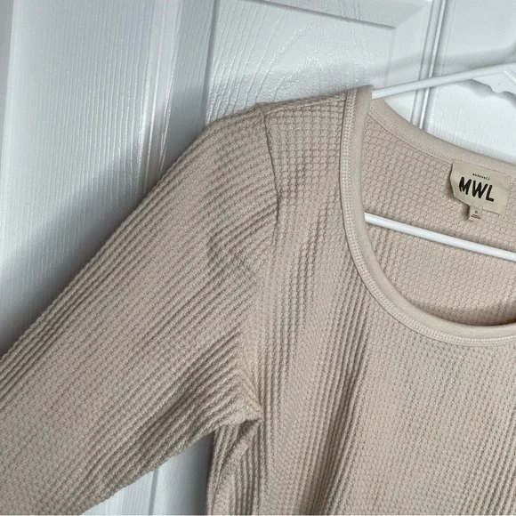 Madewell MWL Waffle Long-Sleeve Crop Tee in Harvest Moon M - Picture 6 of 10
